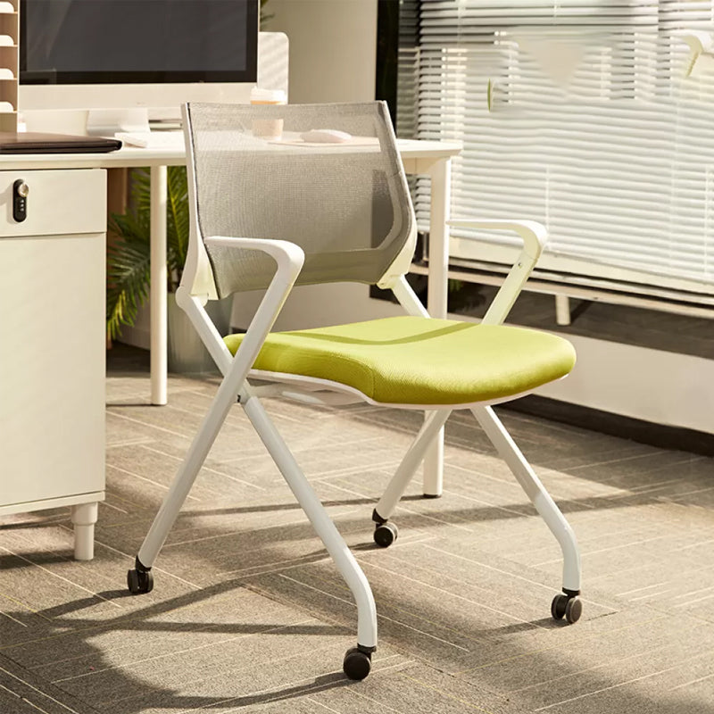 Fixed Arms Office Chair No Distressing Ergonomic Modern Desk Chair with Wheels