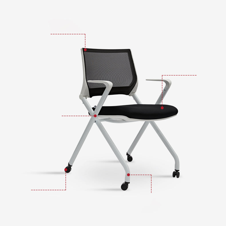 Fixed Arms Office Chair No Distressing Ergonomic Modern Desk Chair with Wheels