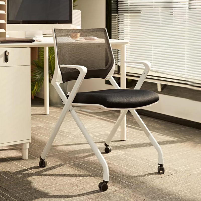 Fixed Arms Office Chair No Distressing Ergonomic Modern Desk Chair with Wheels