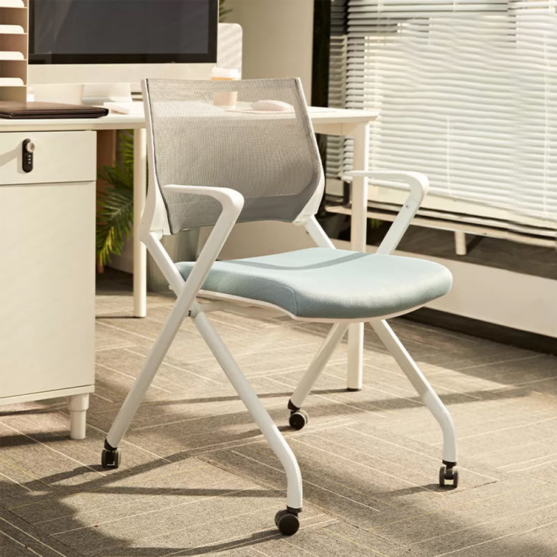 Fixed Arms Office Chair No Distressing Ergonomic Modern Desk Chair with Wheels