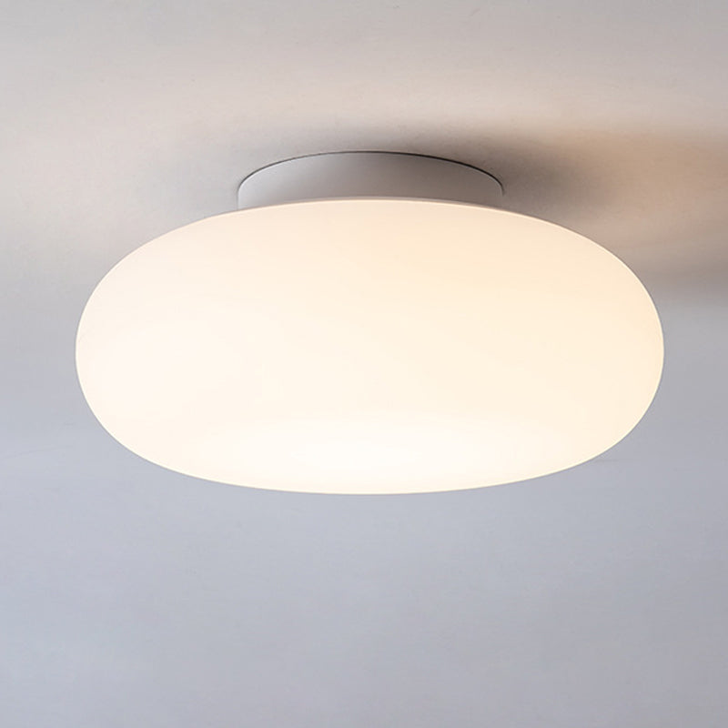 Modern White Single Flush Mount Lighting Unique LED Ceiling Light with Acrylic