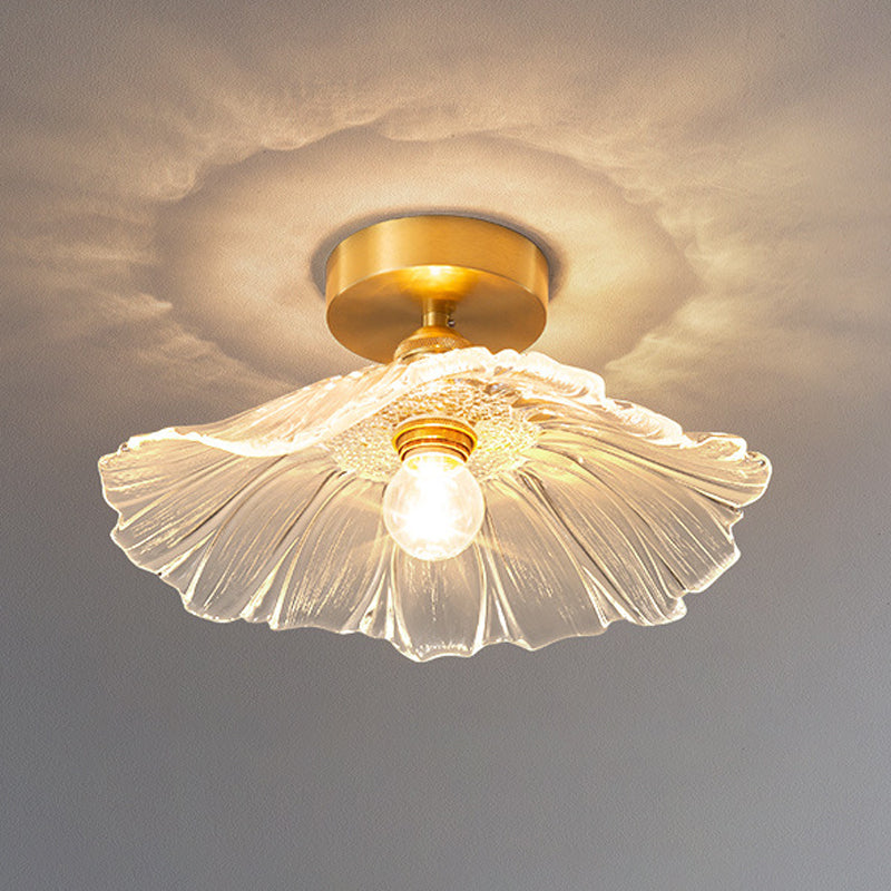 Modernism Flush Mount Lighting Golden Metallic Ceiling Light for Aisle