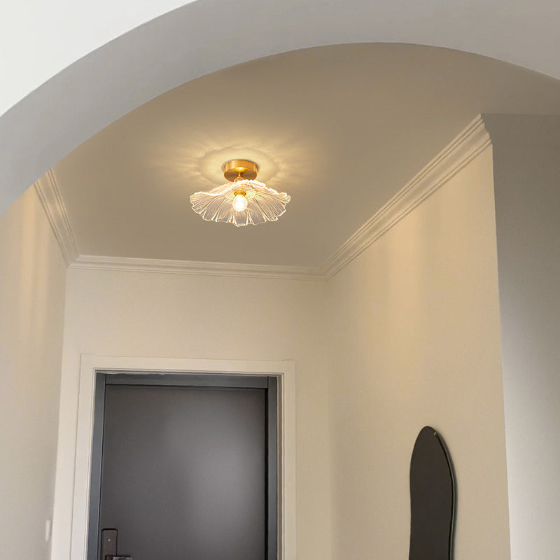 Modernism Flush Mount Lighting Golden Metallic Ceiling Light for Aisle