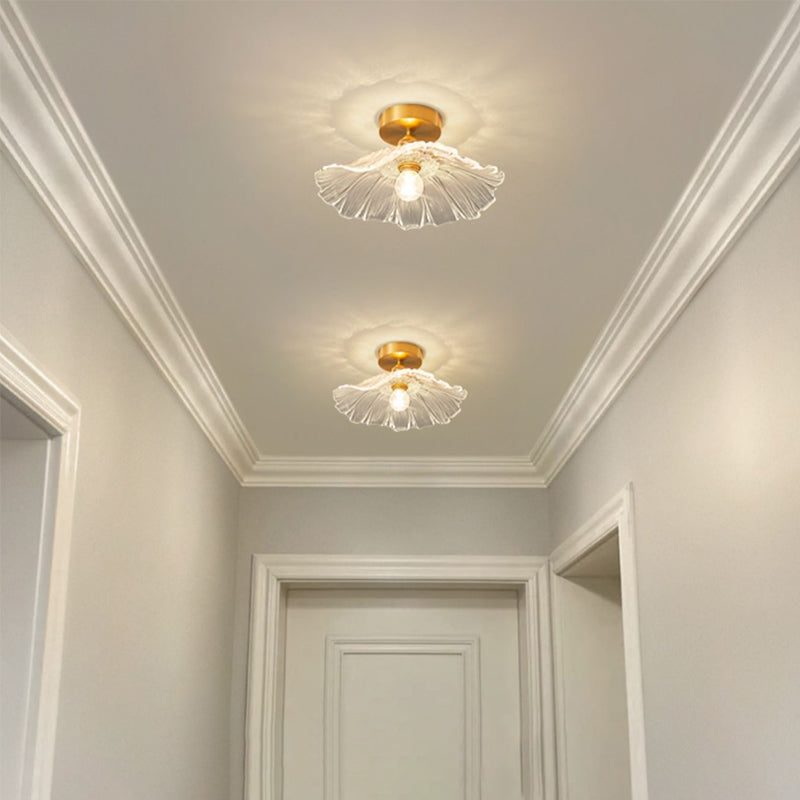 Modernism Flush Mount Lighting Golden Metallic Ceiling Light for Aisle