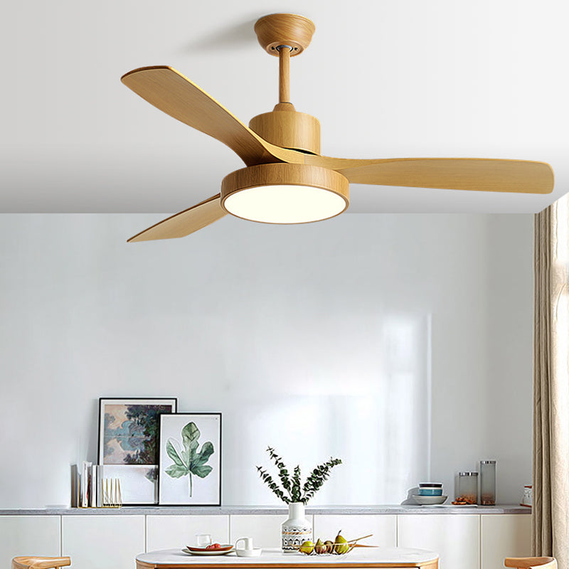 Modernist LED Ceiling Fan 3-Blade 52" Fan Lighting for Living Room