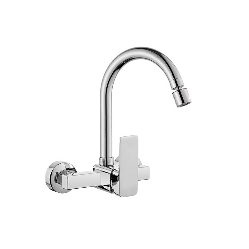 Modern Single Handle Kitchen Faucet Wall-mounted Faucet in Chrome