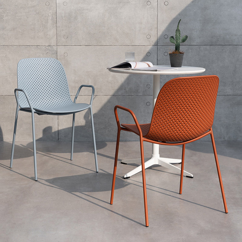 Modern Dining Chairs Metal With Arm Plastic Patio Dining Armchair