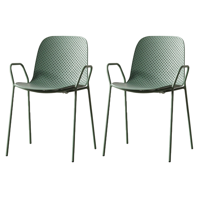 Modern Dining Chairs Metal With Arm Plastic Patio Dining Armchair