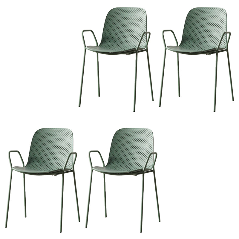 Modern Dining Chairs Metal With Arm Plastic Patio Dining Armchair