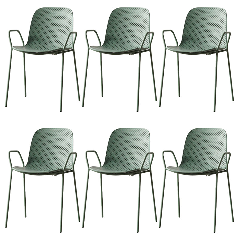 Modern Dining Chairs Metal With Arm Plastic Patio Dining Armchair