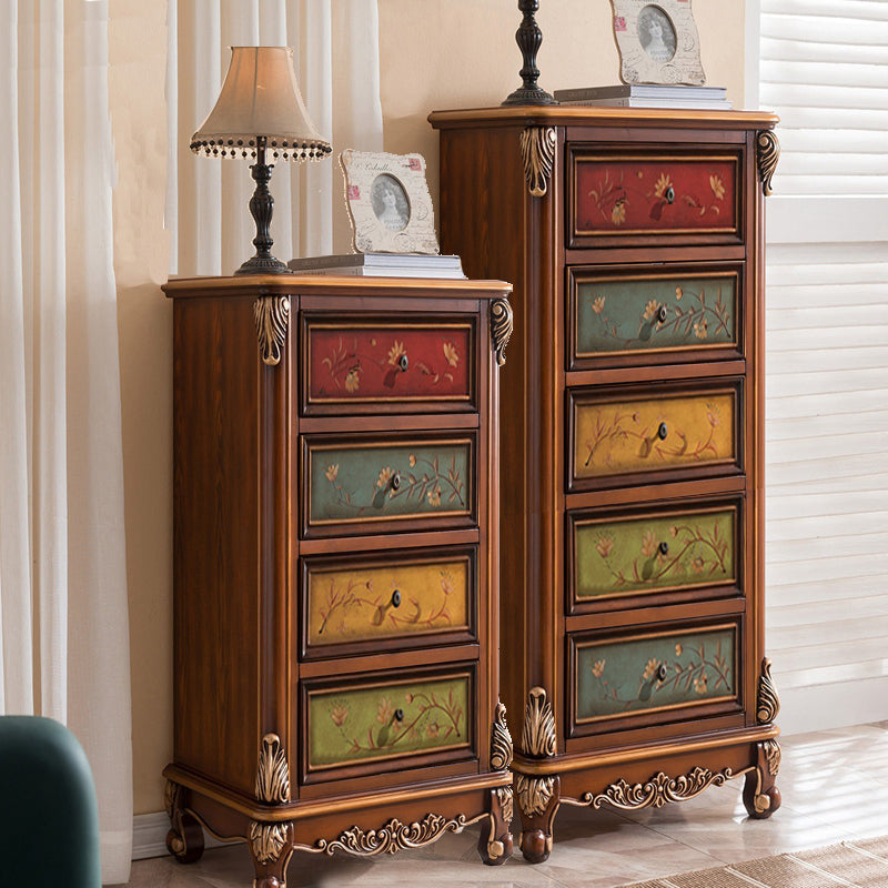 Mid-century Modern Distressed Wood Chest Rectangle Accent Chest with Drawers