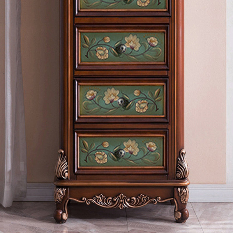 Mid-century Modern Distressed Wood Chest Rectangle Accent Chest with Drawers