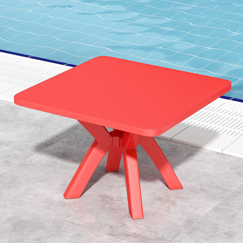 Waterproof Courtyard Table Modern Square Shape Plastic Outdoor Table