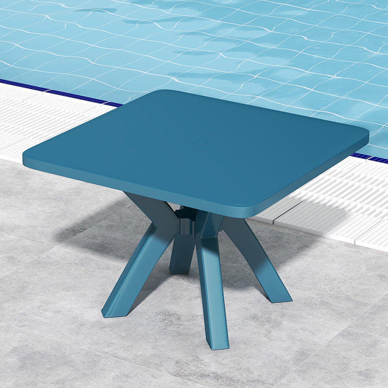 Waterproof Courtyard Table Modern Square Shape Plastic Outdoor Table