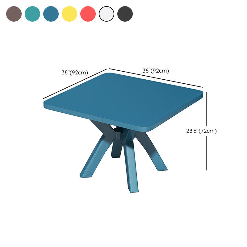 Waterproof Courtyard Table Modern Square Shape Plastic Outdoor Table