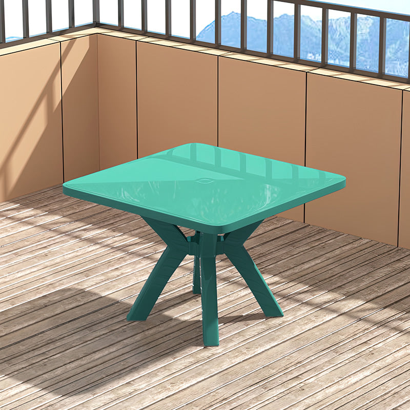 Modern Waterproof Courtyard Table Square Shape Plastic Outdoor Table