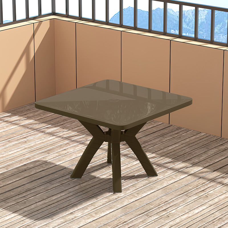 Modern Waterproof Courtyard Table Square Shape Plastic Outdoor Table