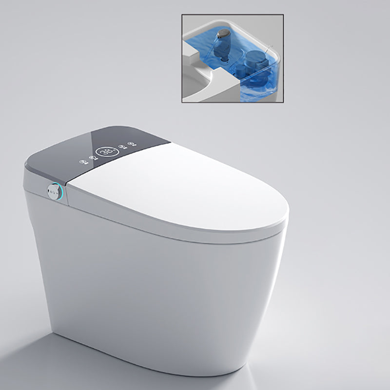 Contemporary Floor Mount Bidet Ceramic Foot Sensor Water Pressure Control