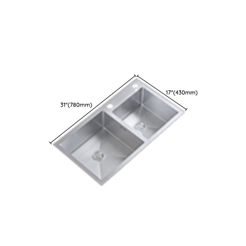 Dirt Resistant Kitchen Sink Soundproof Design Stainless Steel Drop-In Kitchen Sink