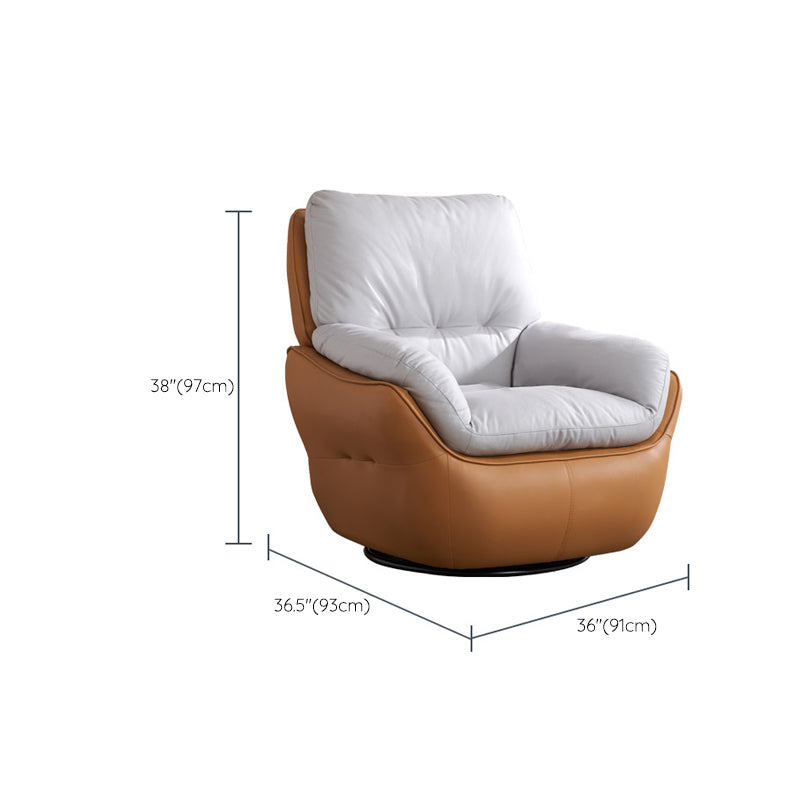 Contemporary Wingback Recliner Solid Color Metal Indoor Swivel Base Reclining