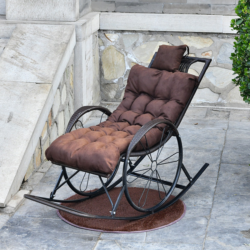 Single Rocking Chair Mid Century Modern Lazy Rocking Chair with Cushion