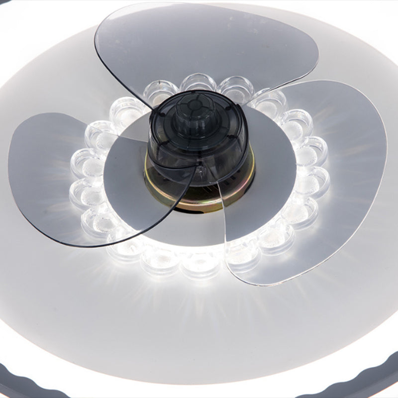 Metal Round Shape Ceiling Fans Modern Style Single Light Ceiling Fan Fixtures