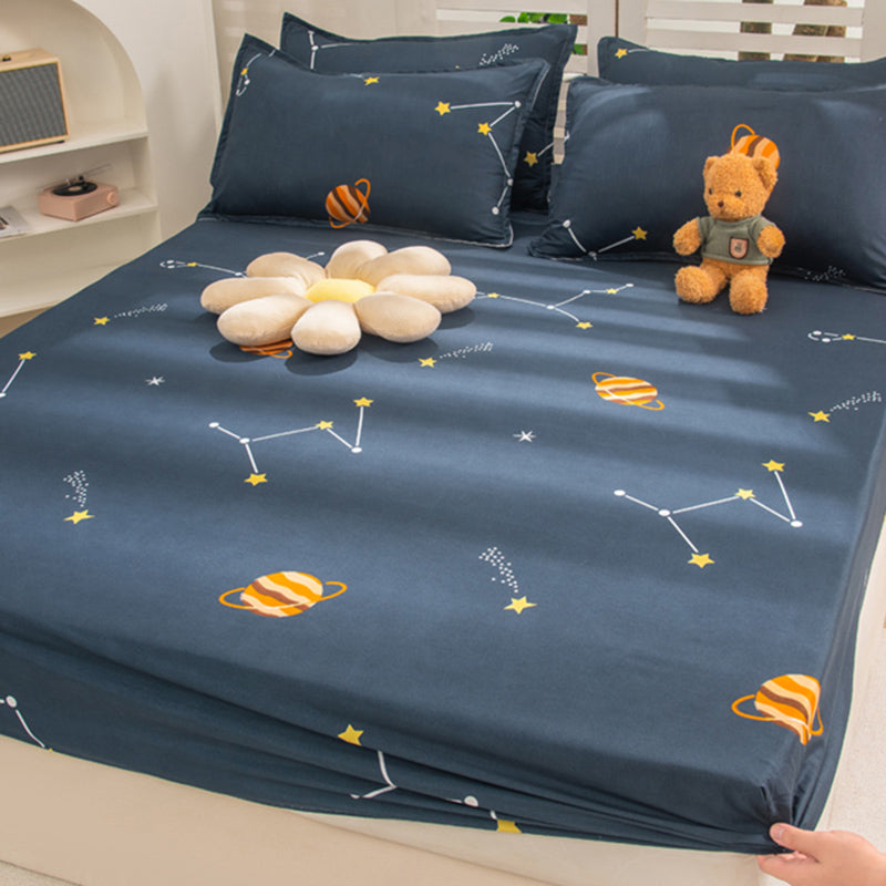 Cartoon Print Bed Sheet Set Modern Cotton Fitted Sheet for Bedroom
