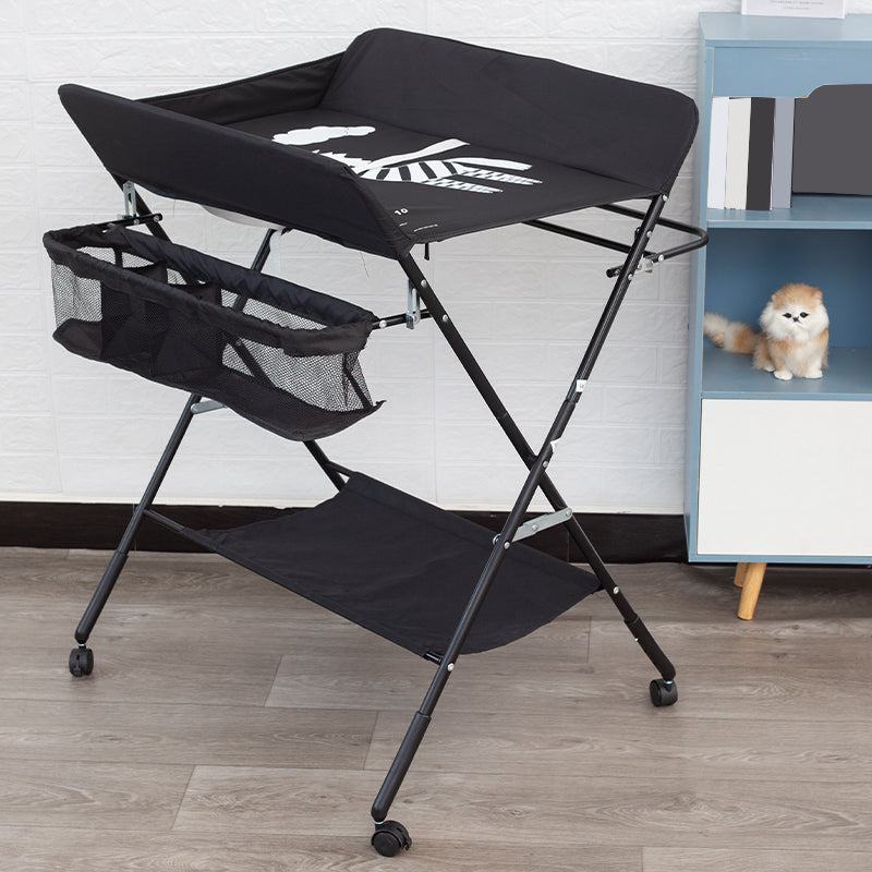 Portable Changing Table Folding Baby Changing Table with  Basket