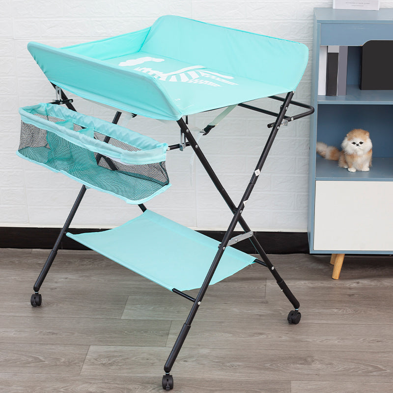 Portable Changing Table Folding Baby Changing Table with  Basket