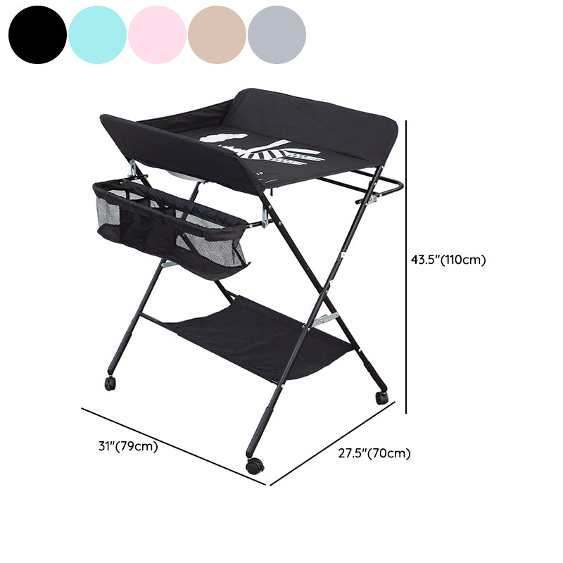 Portable Changing Table Folding Baby Changing Table with  Basket