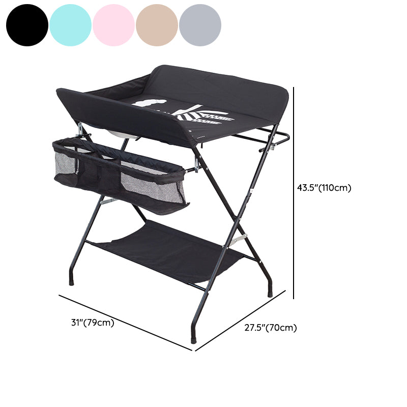 Portable Changing Table Folding Baby Changing Table with  Basket