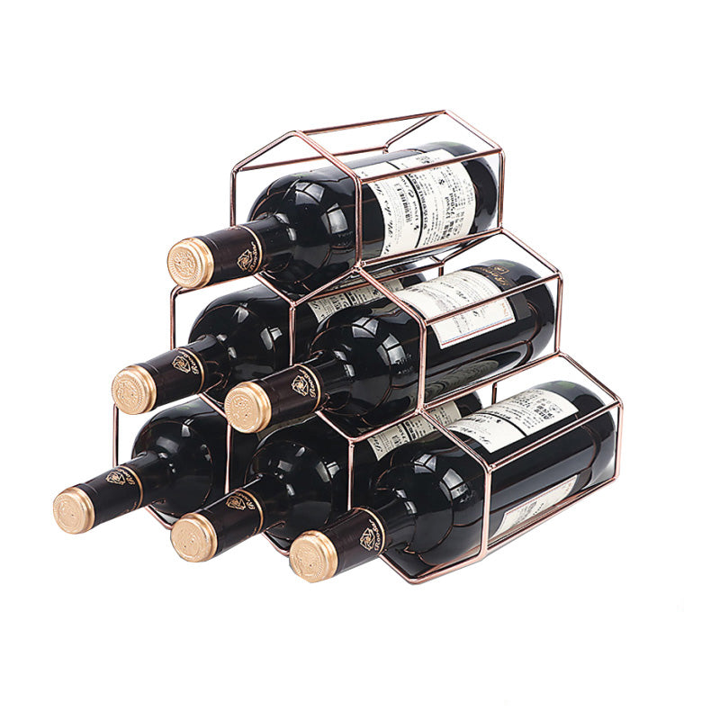 Modern Countertop Bottle Holder Metal Wine Bottle Rack for Home