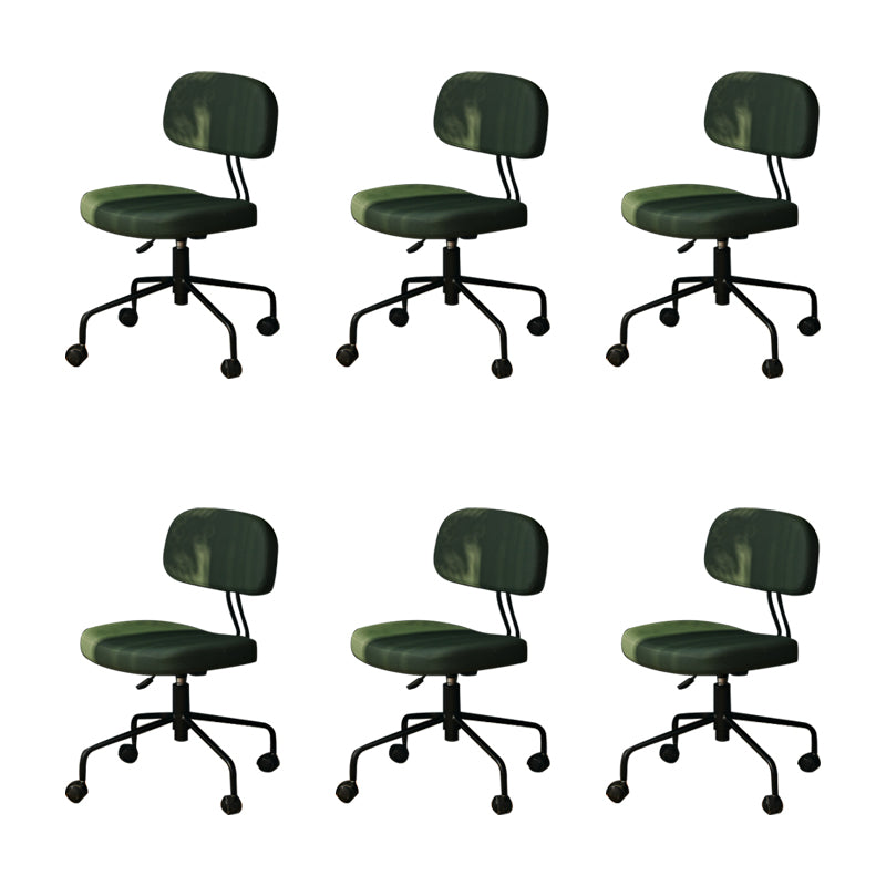 Modern Fixed Arms Office Chair Leather No Distressing Ergonomic Slide Chair with Wheels