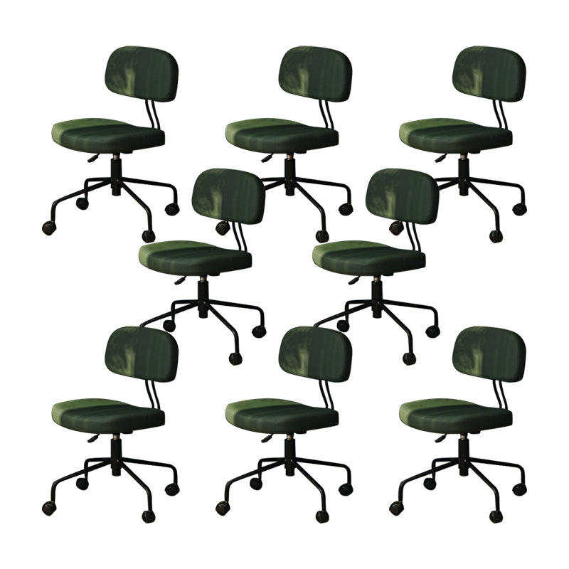 Modern Fixed Arms Office Chair Leather No Distressing Ergonomic Slide Chair with Wheels