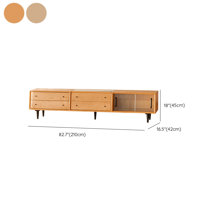 Contemporary Media Console Wooden TV Media Console with 4 Drawers