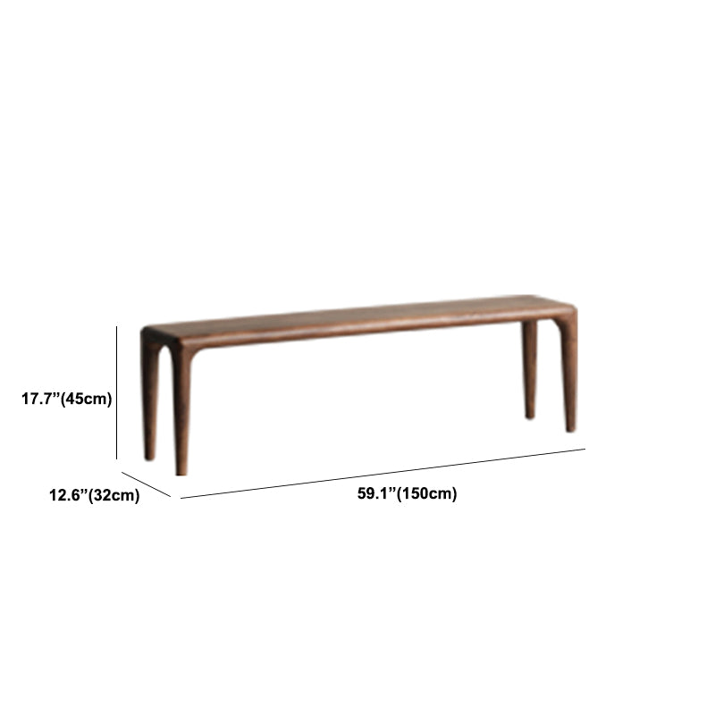 Rectangle Solid Wood Bedroom Bench Modern Seating Bench with 4 Legs