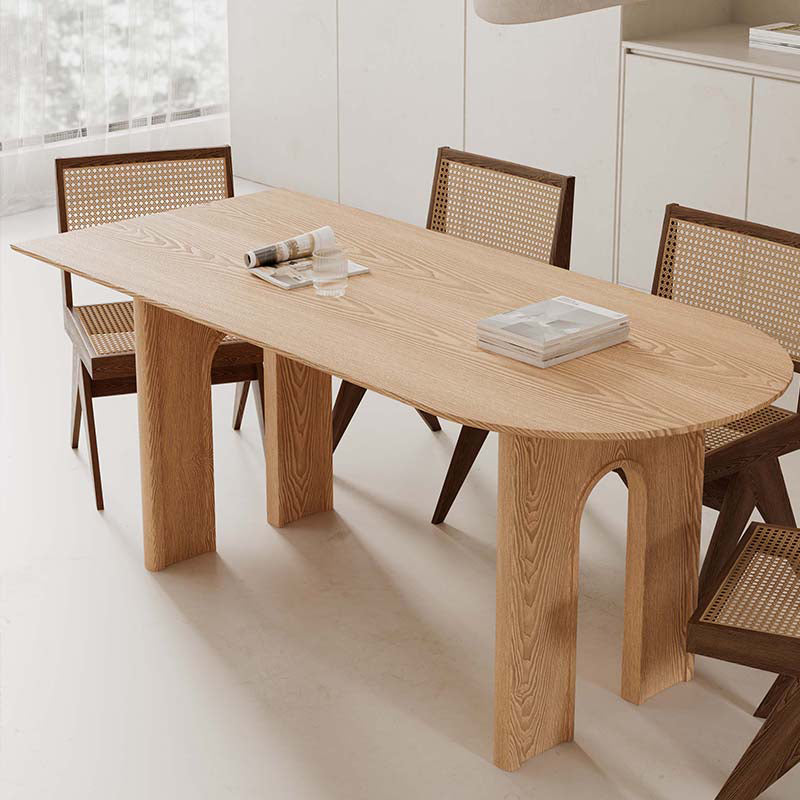 Modern Style Conference Table Wooden Writing Desk in Natural