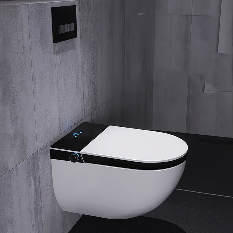 Electronic Elongated Toilet Vitreous China Wall Mounted Bidet