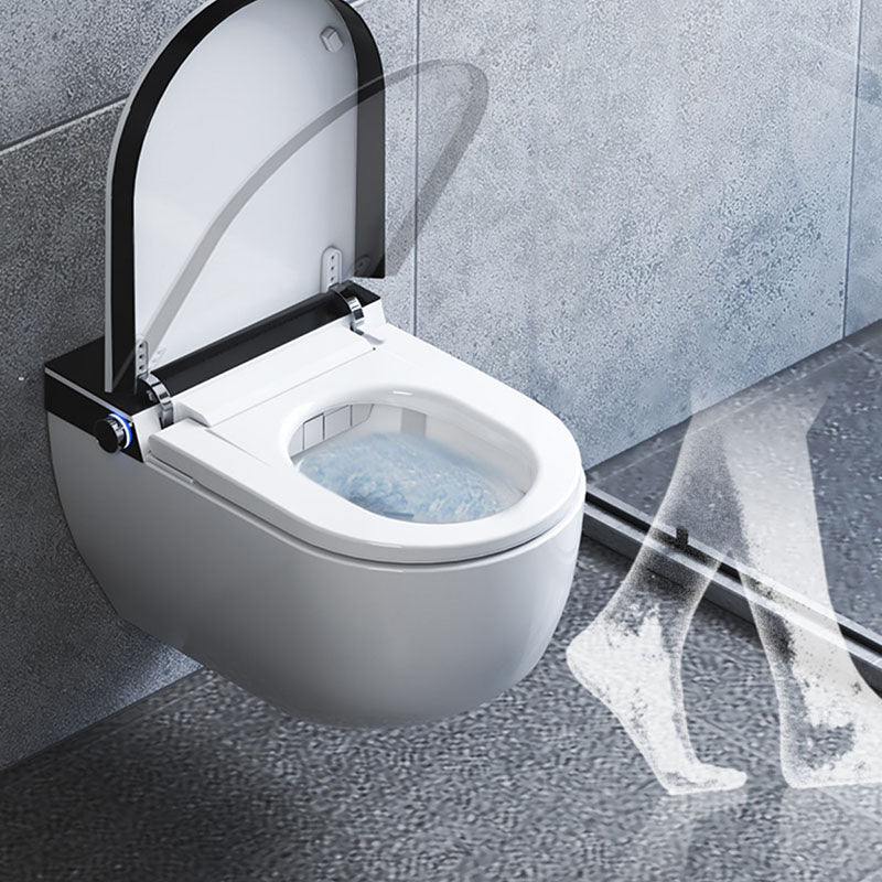 Electronic Elongated Toilet Vitreous China Wall Mounted Bidet