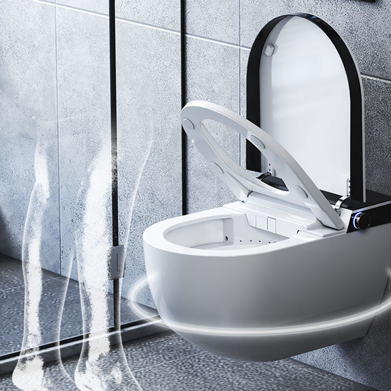 Electronic Elongated Toilet Vitreous China Wall Mounted Bidet