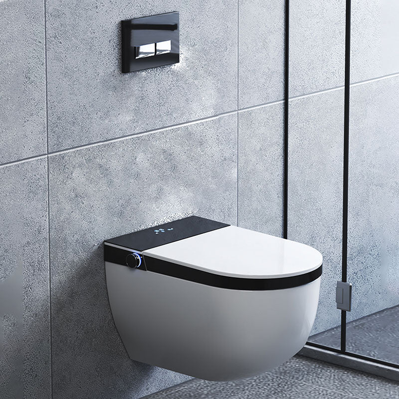 Electronic Elongated Toilet Vitreous China Wall Mounted Bidet