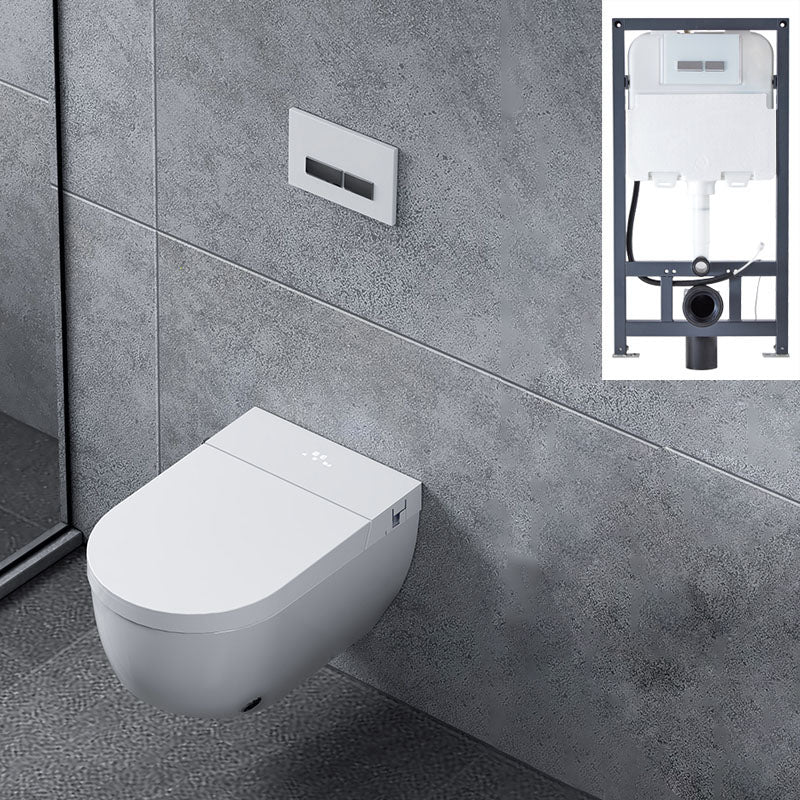 Electronic Elongated Toilet Vitreous China Wall Mounted Bidet