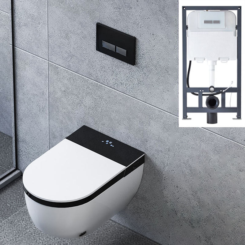 Electronic Elongated Toilet Vitreous China Wall Mounted Bidet