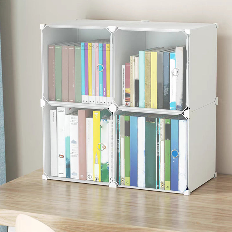 Contemporary Plastic Colorful Book Shelf Freestanding Cubby Storage Bookcase