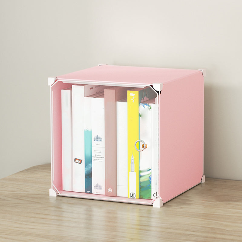 Contemporary Plastic Colorful Book Shelf Freestanding Cubby Storage Bookcase