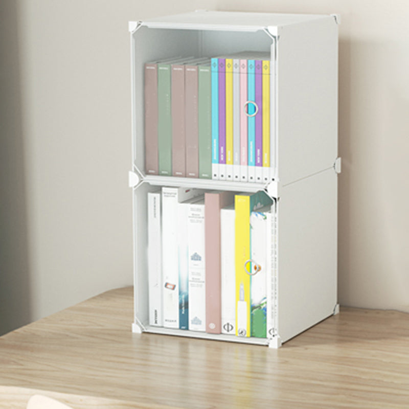 Contemporary Plastic Colorful Book Shelf Freestanding Cubby Storage Bookcase