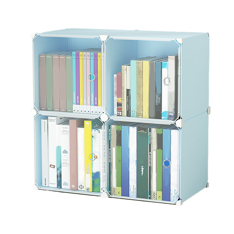 Contemporary Plastic Colorful Book Shelf Freestanding Cubby Storage Bookcase