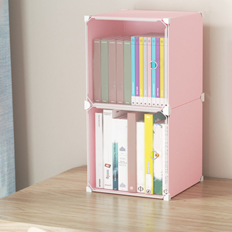 Contemporary Plastic Colorful Book Shelf Freestanding Cubby Storage Bookcase