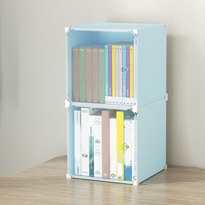 Contemporary Plastic Colorful Book Shelf Freestanding Cubby Storage Bookcase