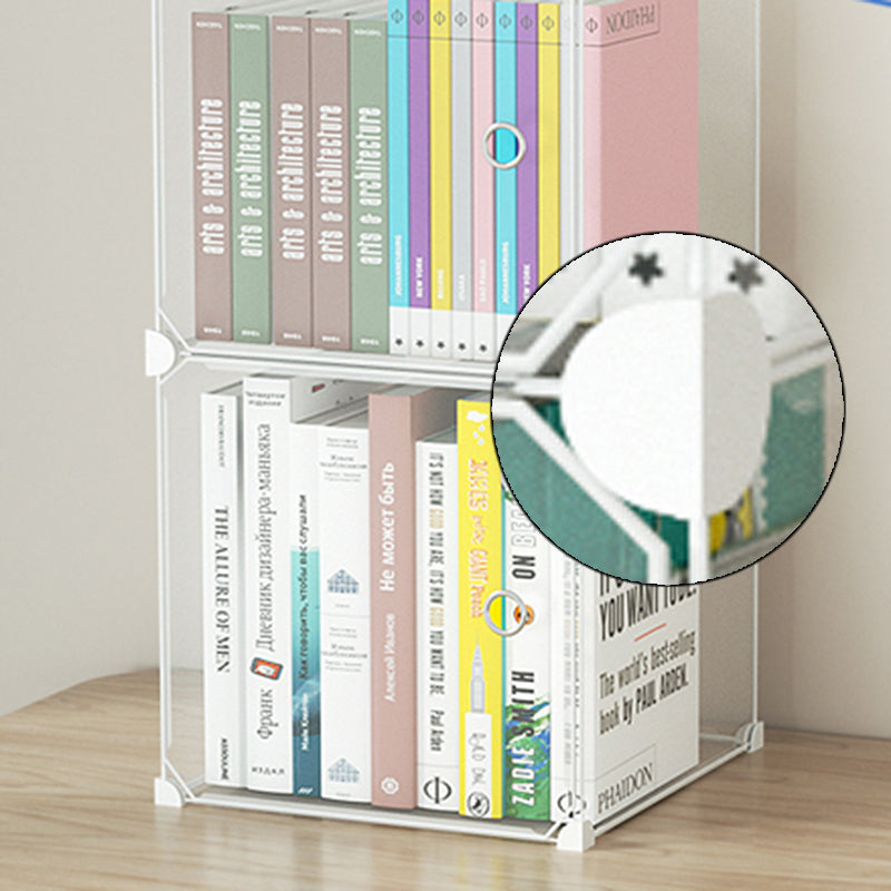 Contemporary Plastic Colorful Book Shelf Freestanding Cubby Storage Bookcase